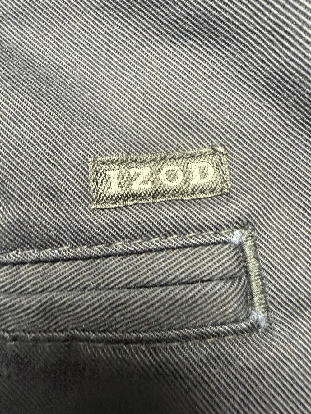 IZOD Pants Mens 36x30 Gray American Chino Flat Front Regular Fit Casual Office